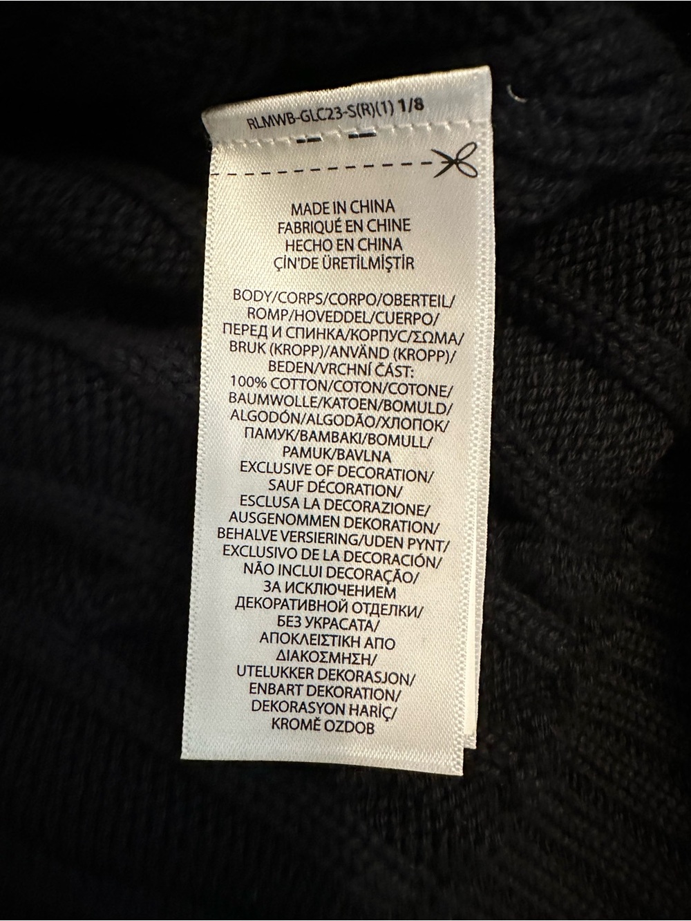 Polo by Ralph Lauren Black Cable-Knit V-Neck Sweater - Picture 3 of 3